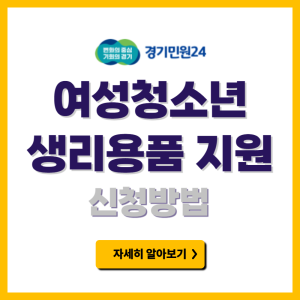 경기도 여성청소년 생리용품 지원