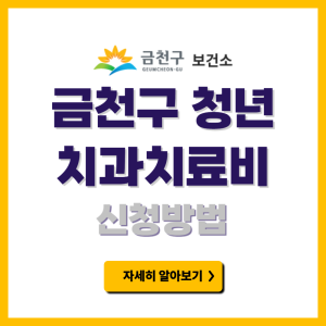 금천구 청년 치과치료비 지원
