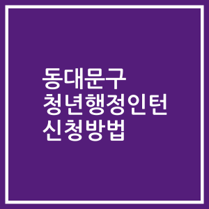 동대문구 청년행정인턴 신청방법