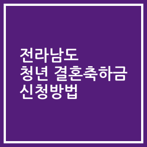 전라남도 청년 결혼축하금 신청방법