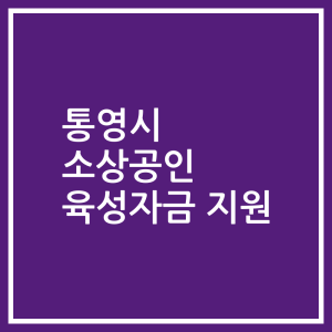 통영시 소상공인 육성자금 지원