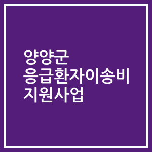 양양군 응급환자이송비 지원사업