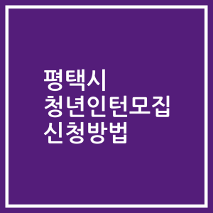 평택시 청년인턴모집 신청방법