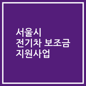 서울시 전기차 보조금 지원사업