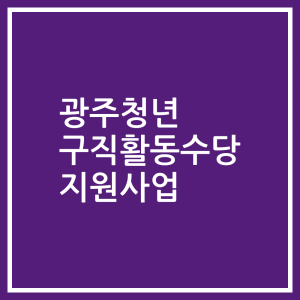 광주청년 구직활동수당 지원사업