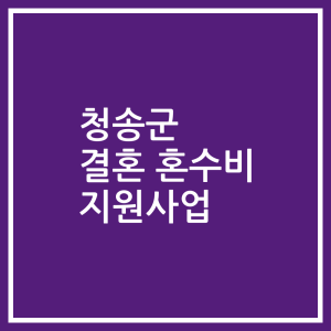 청송군 결혼 혼수비 지원사업