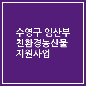 수영구 임산부 친환경농산물 지원사업