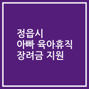 정읍시 아빠 육아휴직 장려금 지원