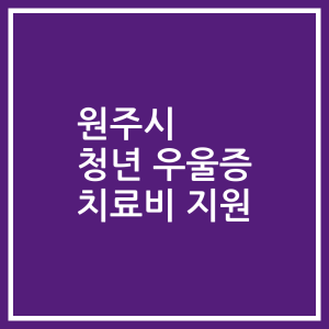 원주시 청년 우울증 치료비 지원