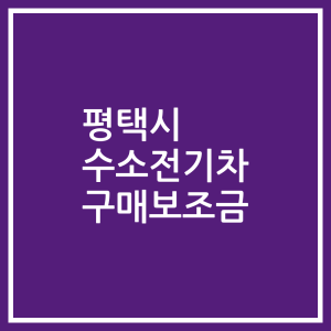 평택시 수소전기차 구매보조금