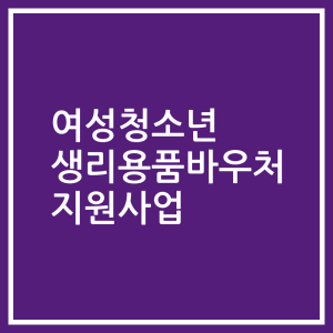 여성청소년 생리용품바우처 지원사업