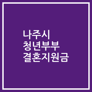 나주시 청년부부 결혼지원금