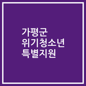 가평군 위기청소년 특별지원
