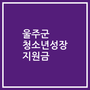 울주군 청소년성장 지원금