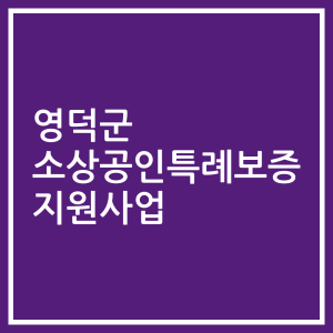 영덕군 소상공인특례보증 지원사업