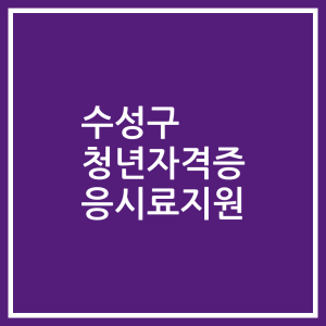 수성구 청년자격증 응시료지원