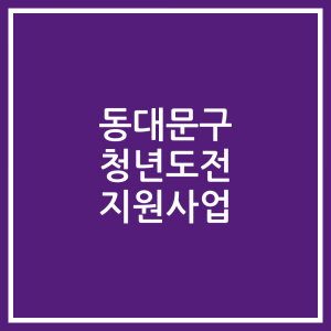 동대문구 청년도전 지원사업