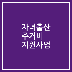 자녀출산 주거비 지원사업