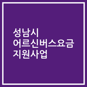 성남시 어르신버스요금 지원사업