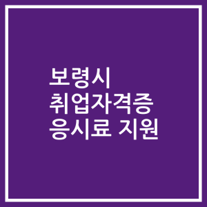 보령시 취업자격증 응시료 지원