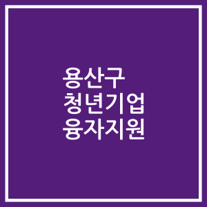 용산구 청년기업 융자지원