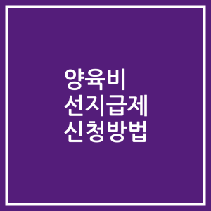 양육비 선지급제 신청방법