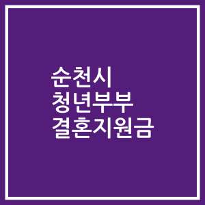 순천시 청년부부 결혼지원금