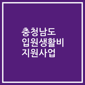 충청남도 입원생활비 지원사업