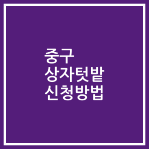 중구 상자텃밭 신청방법