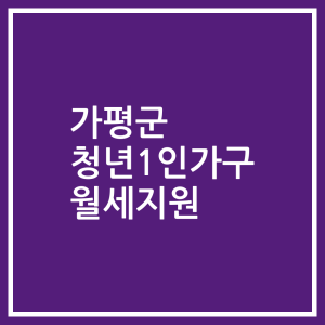 가평군 청년1인가구 월세지원