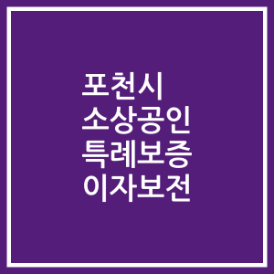 포천시 소상공인 특례보증 이자보전