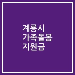 계룡시 가족돌봄 지원금