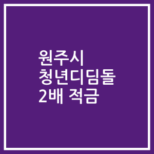 원주시 청년디딤돌 2배 적금